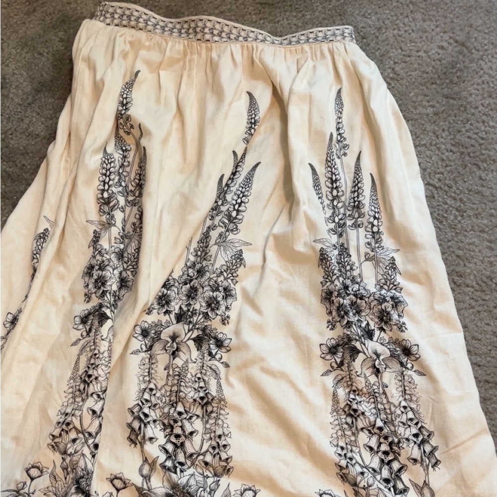 Max Studio Cream Embellished Maxi A-Line Skirt